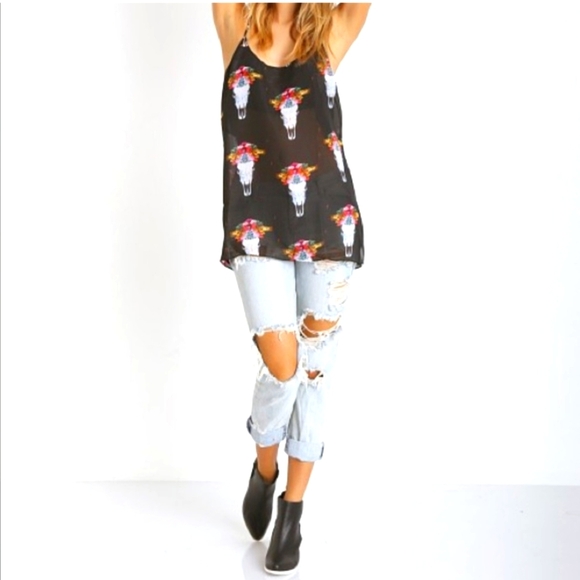 Show Me Your MuMu Black Cowhead Estella Topslip Cami - Picture 2 of 11